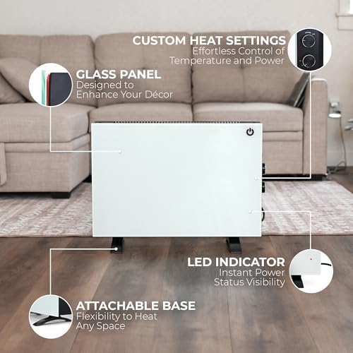 EconoHome Convection Heater - 750W 1500W Quiet Clean