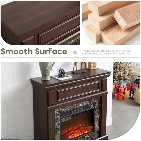 43 Electric Fireplace with Mantel and TV Stand