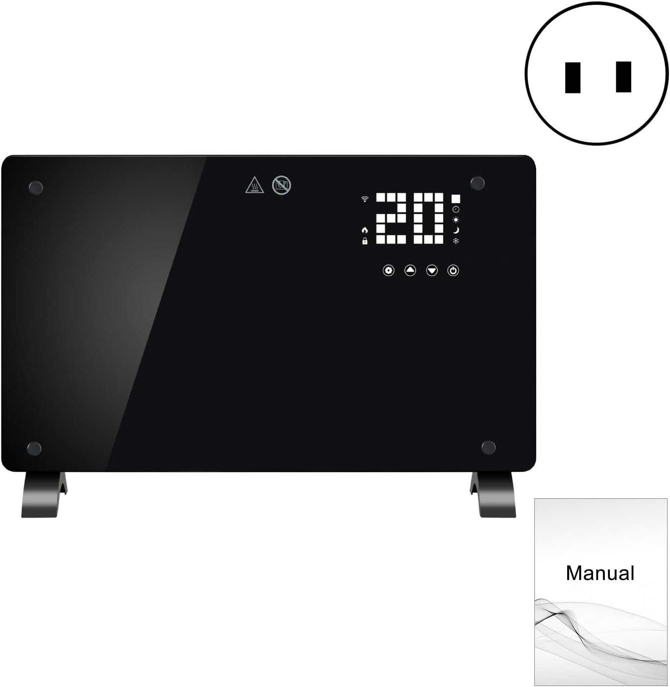 SamFansar GCH-20B Smart Glass Panel Heater with Touchscreen