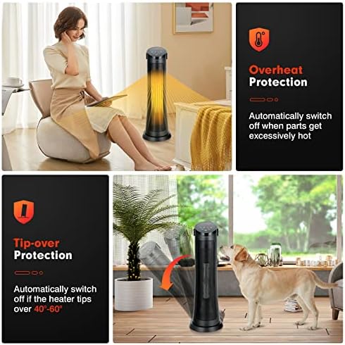 PETSITE Space Heater with Remote Control and 24H Timer