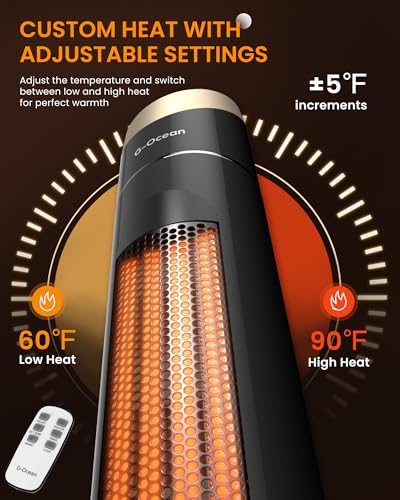 G-Ocean 34 Space Heater with Remote and 12H Timer