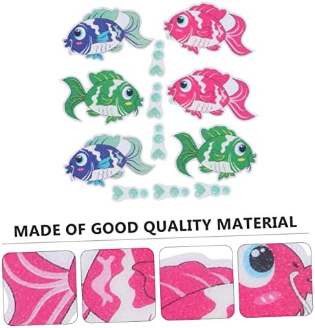 Ciieeo 6 Pack Fish Design Anti-Slip Stickers for Bathtub and Shower