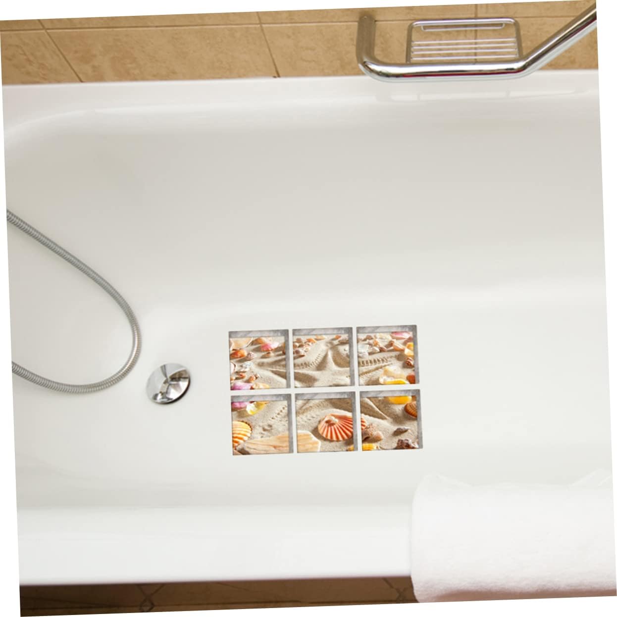 Veemoon 6pcs Beach Pattern Non-Slip Bath Treads