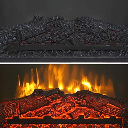 Zokop 25 Electric Fireplace with Realistic Flame and Wood Mantel