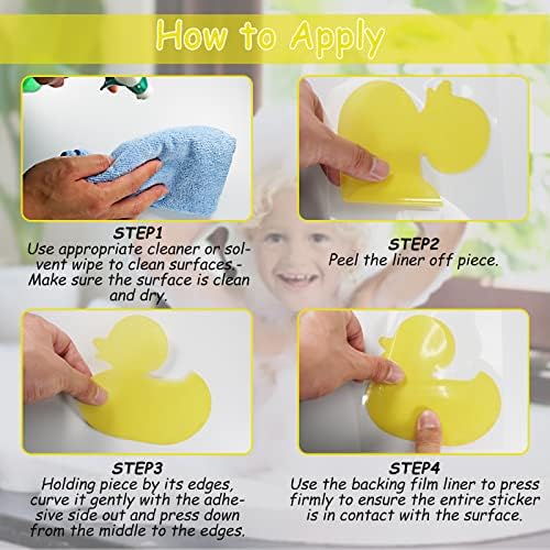 SX Cartoon Duck Tub Stickers - 12PCS Non-Slip Waterproof Floor Mats