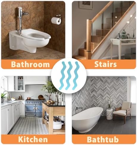 24PCS Non Slip Bathtub Stickers Blue Safety Anti Slip Peel Stick Decals
