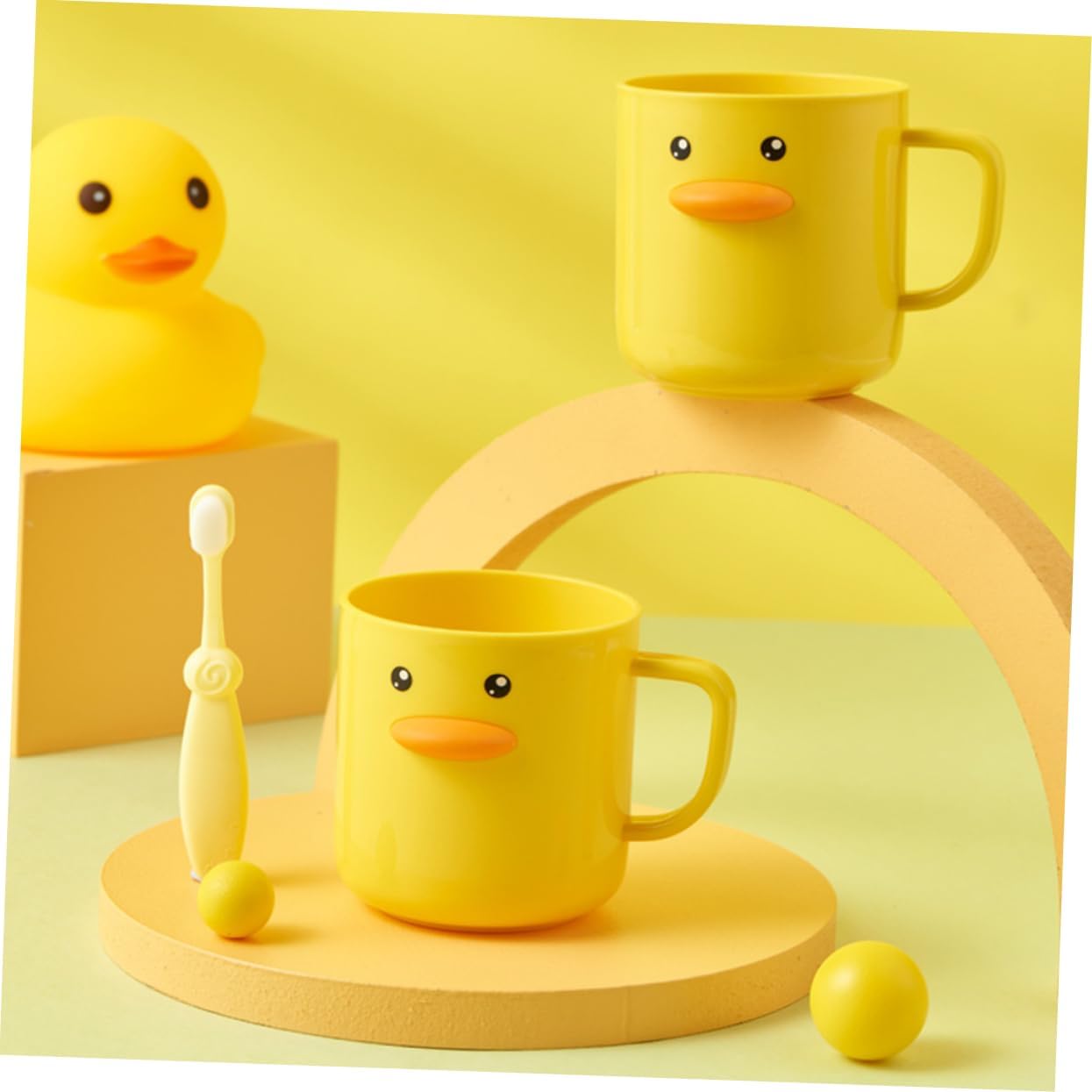 PRETYZOOM 350ml Toothbrush Holder Reusable Bath Mug