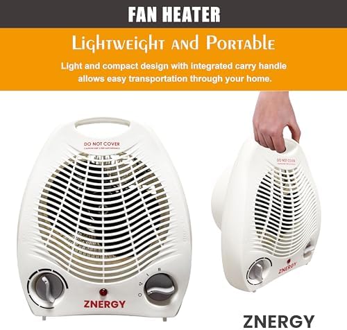 ZNERGY 1500W Fan Heater with 3 Heat Settings