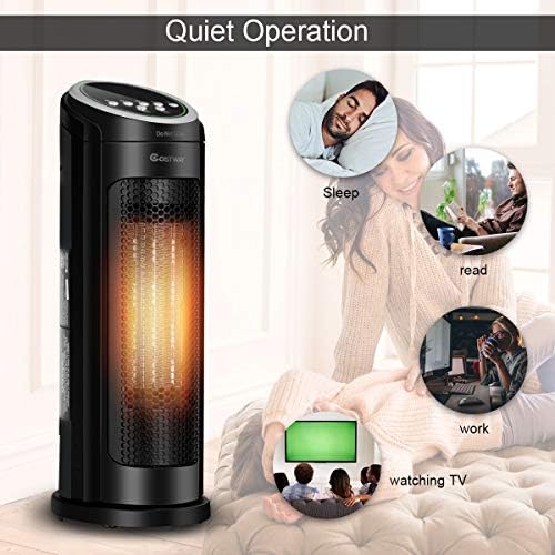 COSTWAY 1500W Ceramic Space Heater with Remote and Timer