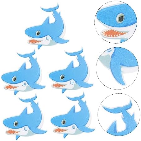 HAKIDZEL 5Pcs Shark Shape Non-Slip Adhesive Bathroom Decals