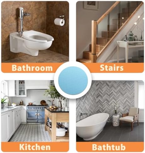 24 PCS Non Slip Bathtub Stickers Blue Round Anti Slip Decals
