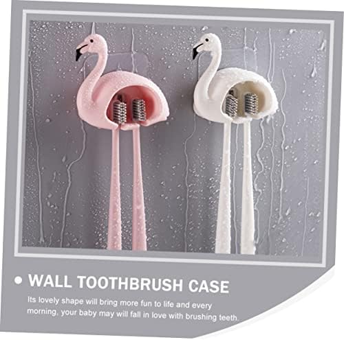 LIFKOME Flamingo Toothbrush Holder Wall Mount