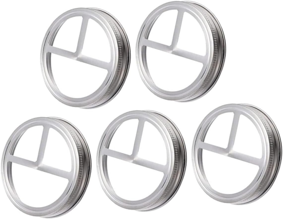 Ciieeo 5Pcs Stainless Steel Toothbrush Holder Jar Lids 1