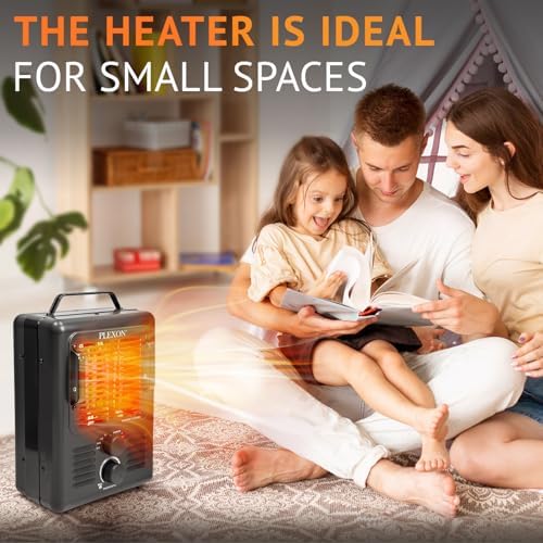 Plexon 1500W Electric Space Heater with Thermostat and Safety Features