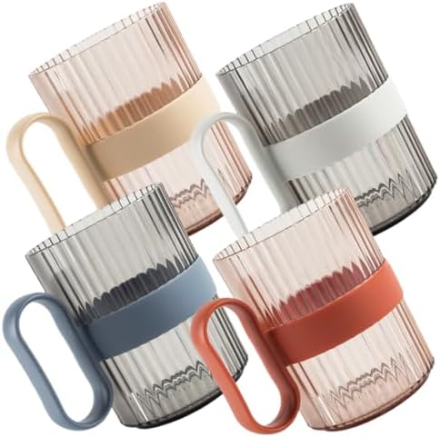 4pcs Bathroom Cups Stylish Toothbrush Holders Drinking Tumblers for Boys and Girls