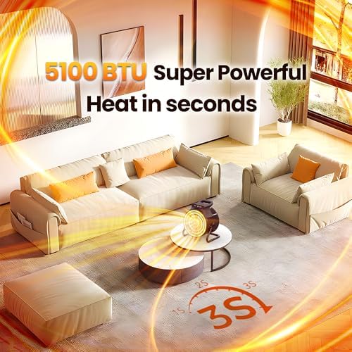 Riseon 1500W PTC Ceramic Space Heater with Remote Control