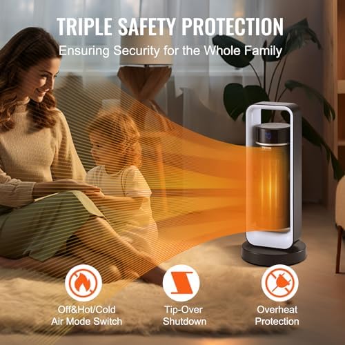 VEVOR Electric Space Heater with Thermostat and Remote Control