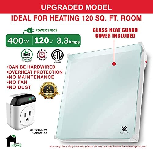 EconoHome Wall Mount Smart Space Heater Panel 400W