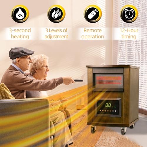 RealSmart 1500W Quartz Infrared Heater with Remote Control and 3 Modes 1