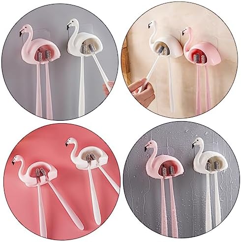 UTHCLO 2PC Suction Cup Toothbrush Holder Wall Mount Organizer 1