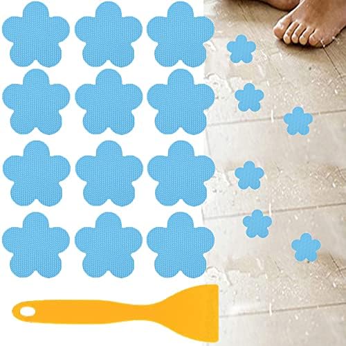 12Pcs Blue Non-Slip Bathroom Stickers with Glow In The Dark