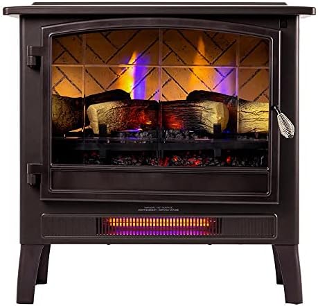 Country Living Infrared Electric Fireplace Stove in Bronze