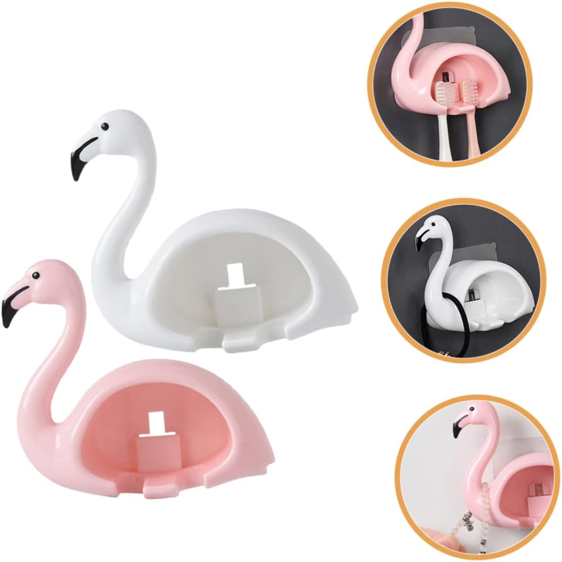 HAKIDZEL 2Pcs Wall Mounted Toothbrush Holder
