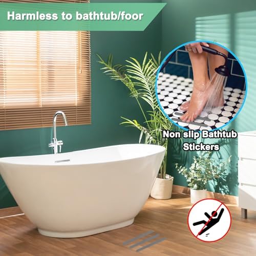 12pcs Gray Anti Slip Bathtub Stickers with Scraper