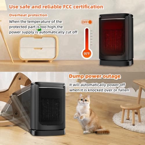 Aidejah 1500W Electric Ceramic Space Heater with 12H Timer