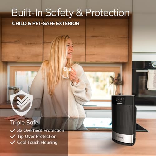 Lasko Ellipse Tabletop Heater with AutoECO Mode and Remote Control