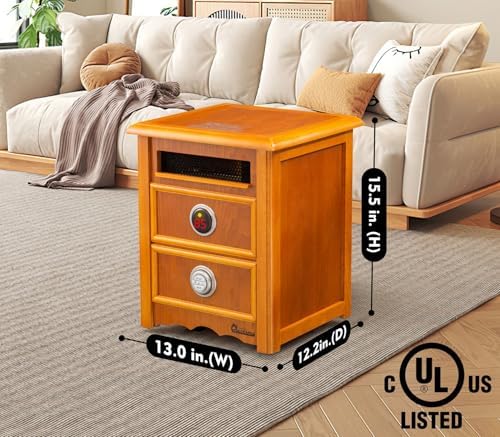 Dr Infrared Heater DR999 1500W Dual Heat Nightstand Cherry