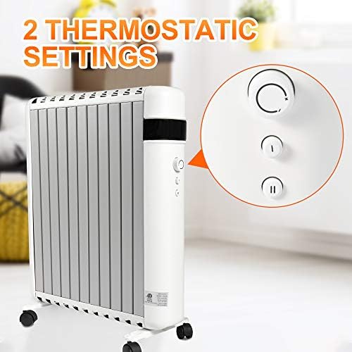 E-Macht 1500W Electric Space Heater with Dual Safety and Adjustable Temperature