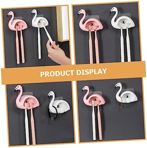LIFKOME Flamingo Wall Mounted Toothbrush Holder 2 Pack 1