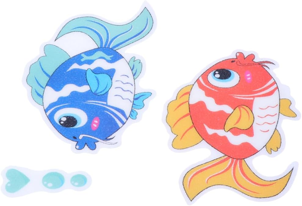 Ciieeo 6 Pack Fish Design Anti-Slip Stickers for Bathtub and Shower