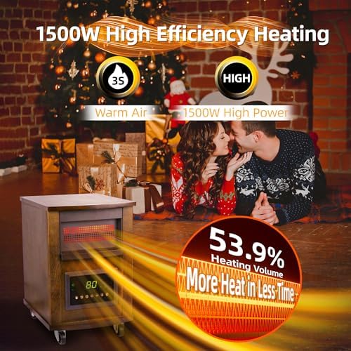 RealSmart 1500W Quartz Infrared Heater with Remote Control and 3 Modes 1