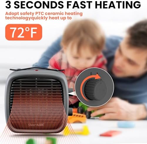 700W 1200W Ceramic Heater with 9 Modes and Handle