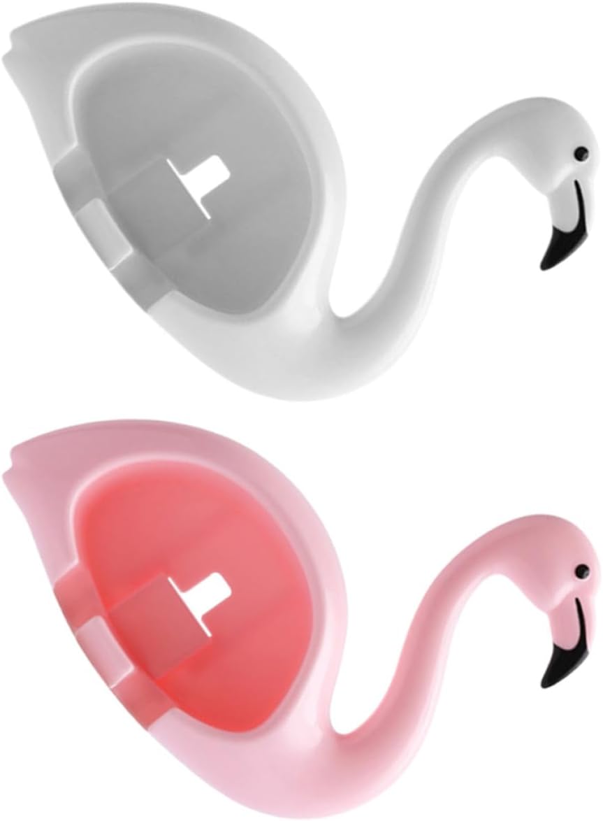 LIFKOME Flamingo Wall Mounted Toothbrush Holder 2pcs