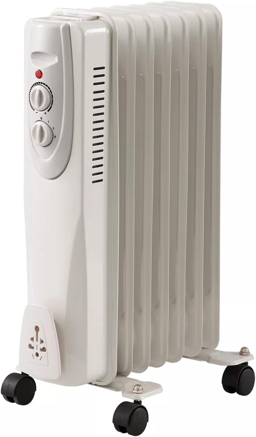 Portable Oil Filled Radiator Space Heater 1500W White 1