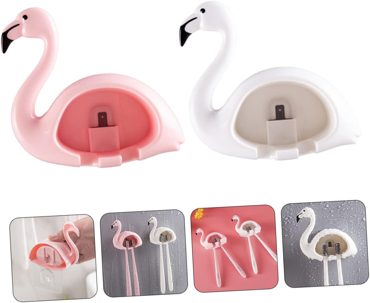 FONDOTIN 2pcs Wall Mounted Toothbrush Holders