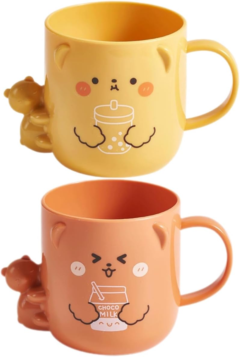 VALICLUD Cartoon Toothbrush Cup with Handle