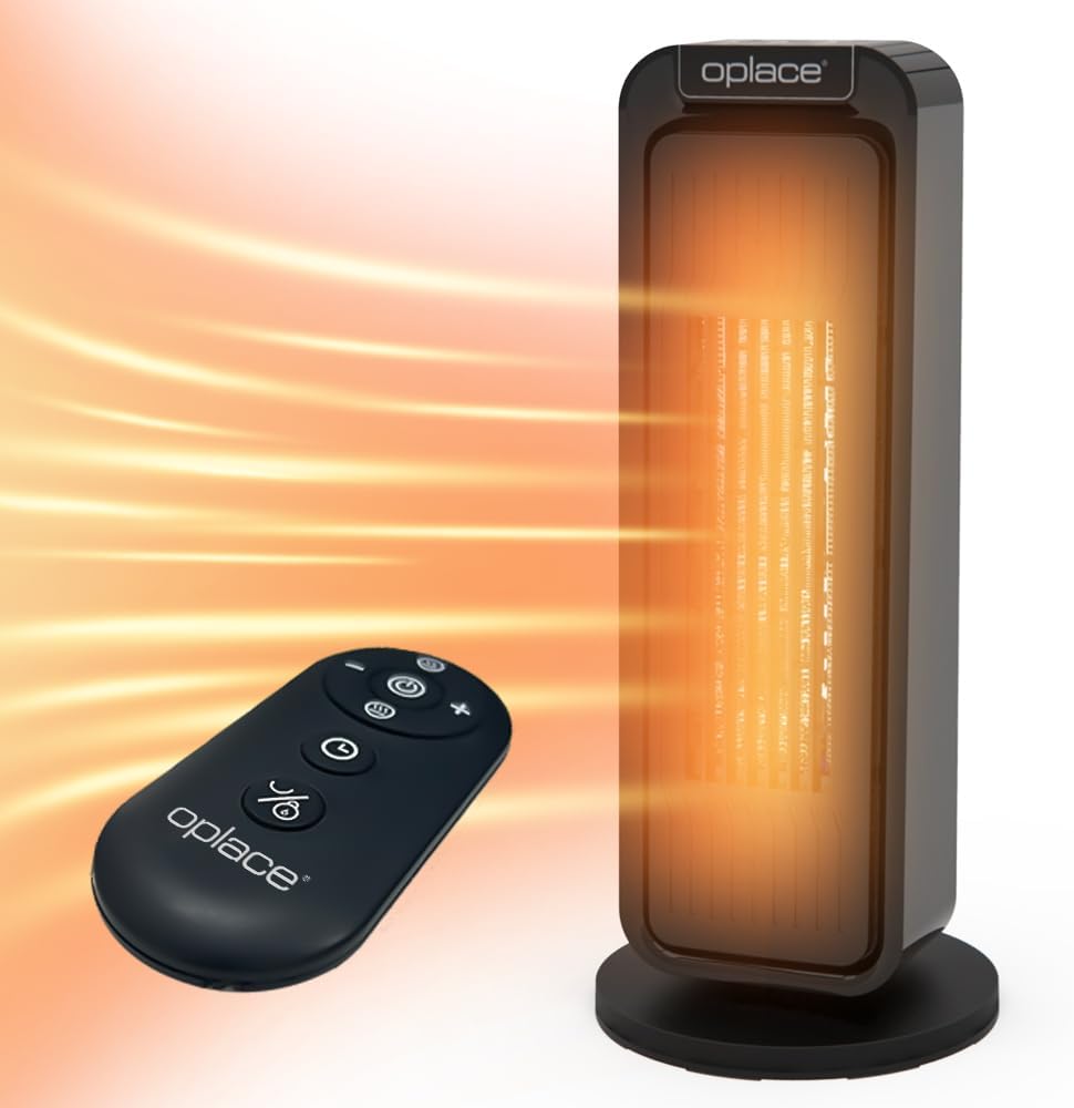 1500W Tower Heater with Remote Control and Thermostat