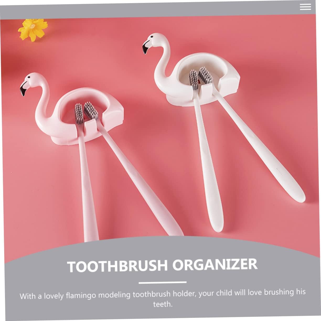 Amosfun 2Pcs Wall Mounted Adhesive Toothbrush Holder Space Saving Organizer