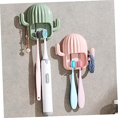 4Pcs Cactus Toothbrush Holder Wall Mounted Organizer 1