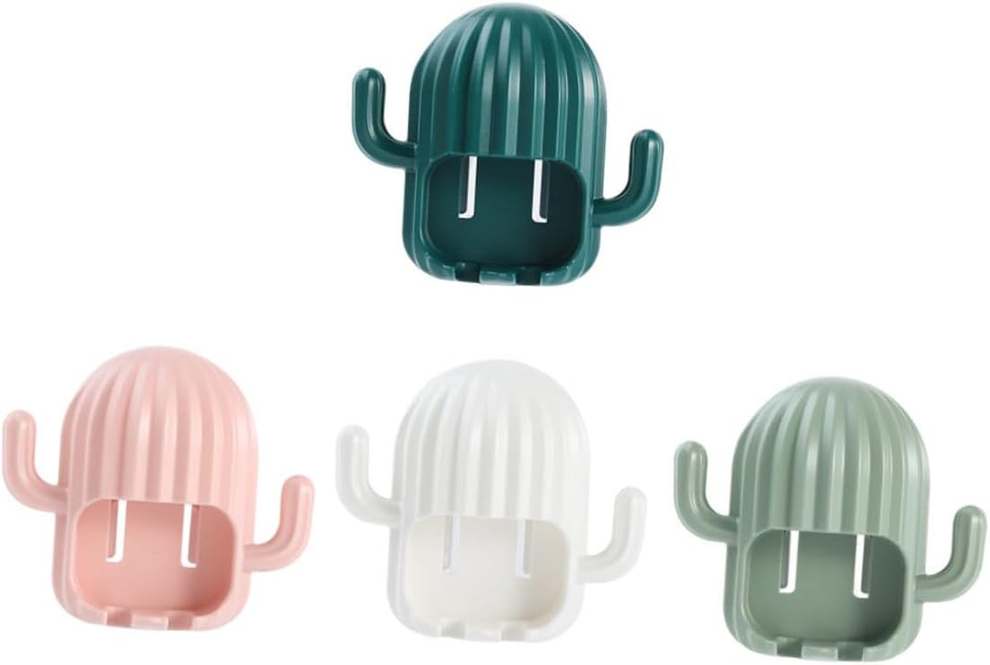 4Pcs Cactus Toothbrush Holder Wall Mounted Organizer 1