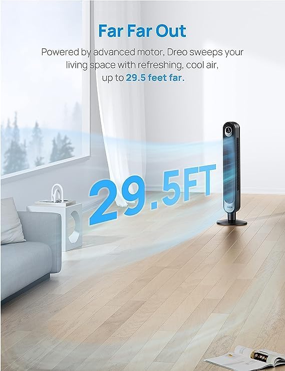 Dreo Smart Tower Fan WiFi Voice Control 1500W PTC Ceramic Heater