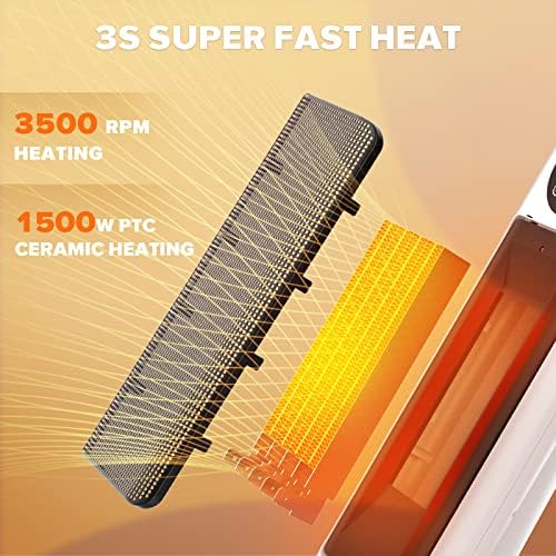 UMUACCAN 1500W Fast Heating Space Heater with Oscillating and Safety Features