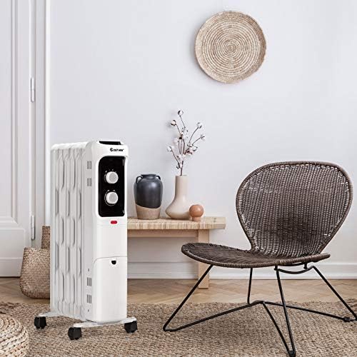 KOTEK Oil Filled Radiator Heater 1500W with Adjustable Thermostat