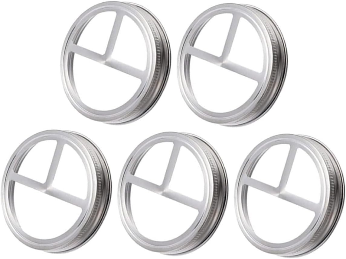 ABOOFAN 5 Pcs Stainless Steel Jar Lid Holder Set