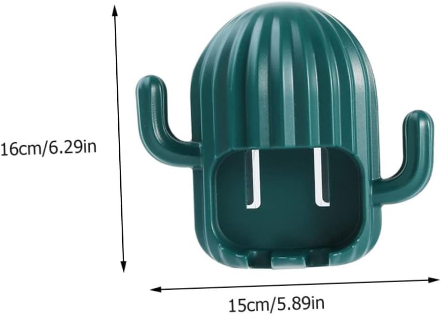 4Pcs Wall Hanging Toothbrush Rack Cute Cactus Design No Drill Bathroom Organizer 1