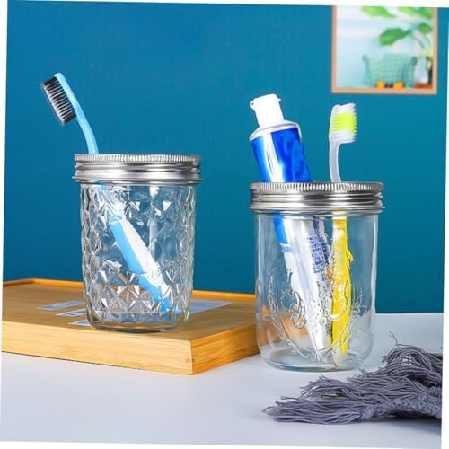 5Pcs Stainless Steel Wide Mouth Jar Lid Toothbrush Holder